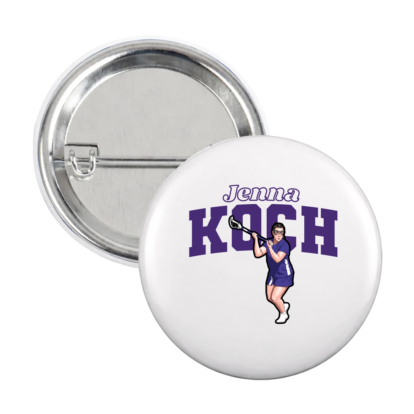 Game Day Button — Name Arch in White