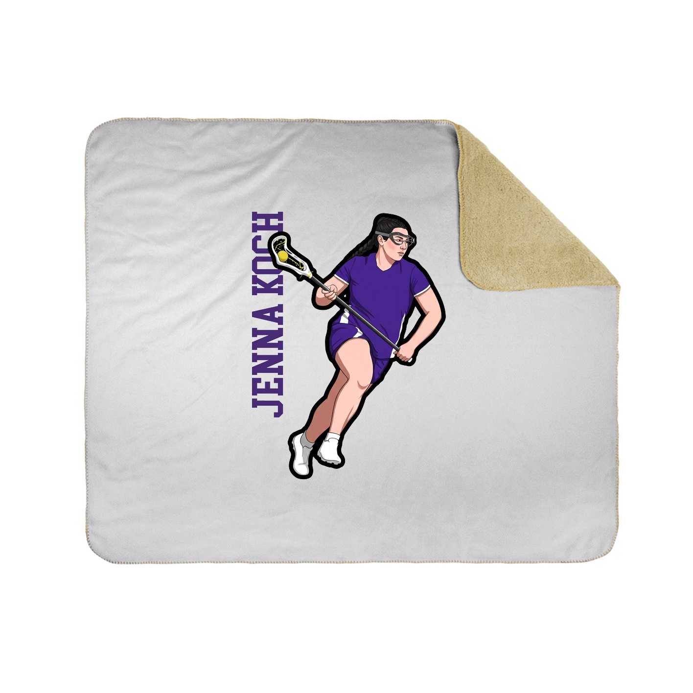 Throw Blanket — Name Vertical in White