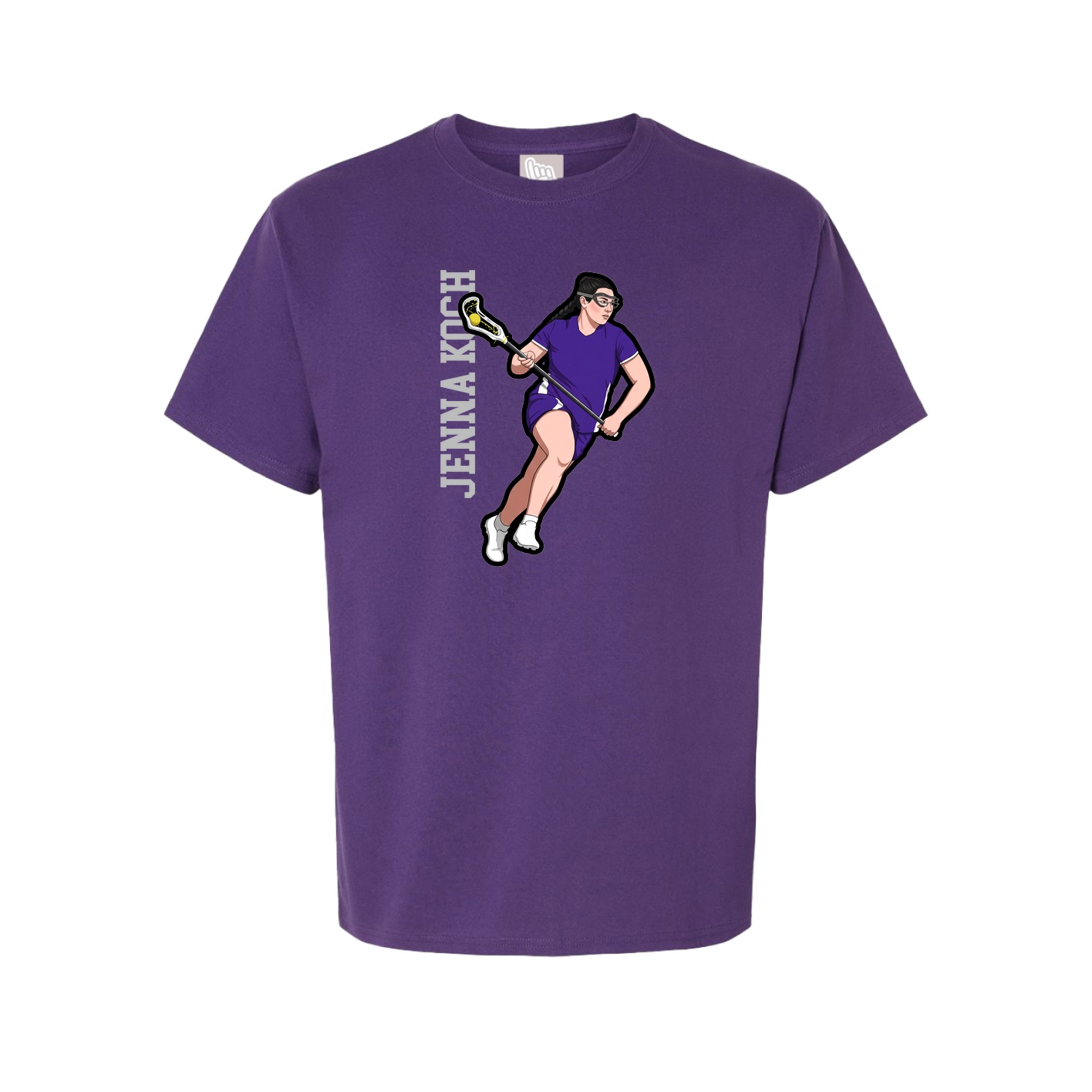 Youth Tee — Name Vertical in Purple