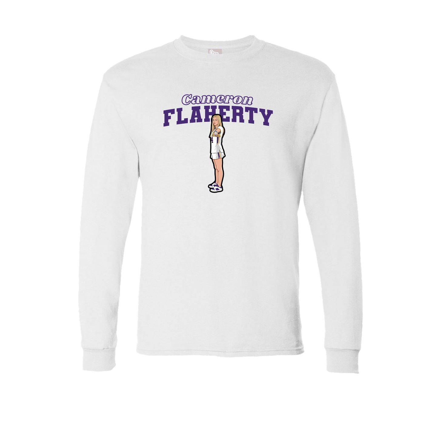 Long Sleeve Tee — Name Arch in White