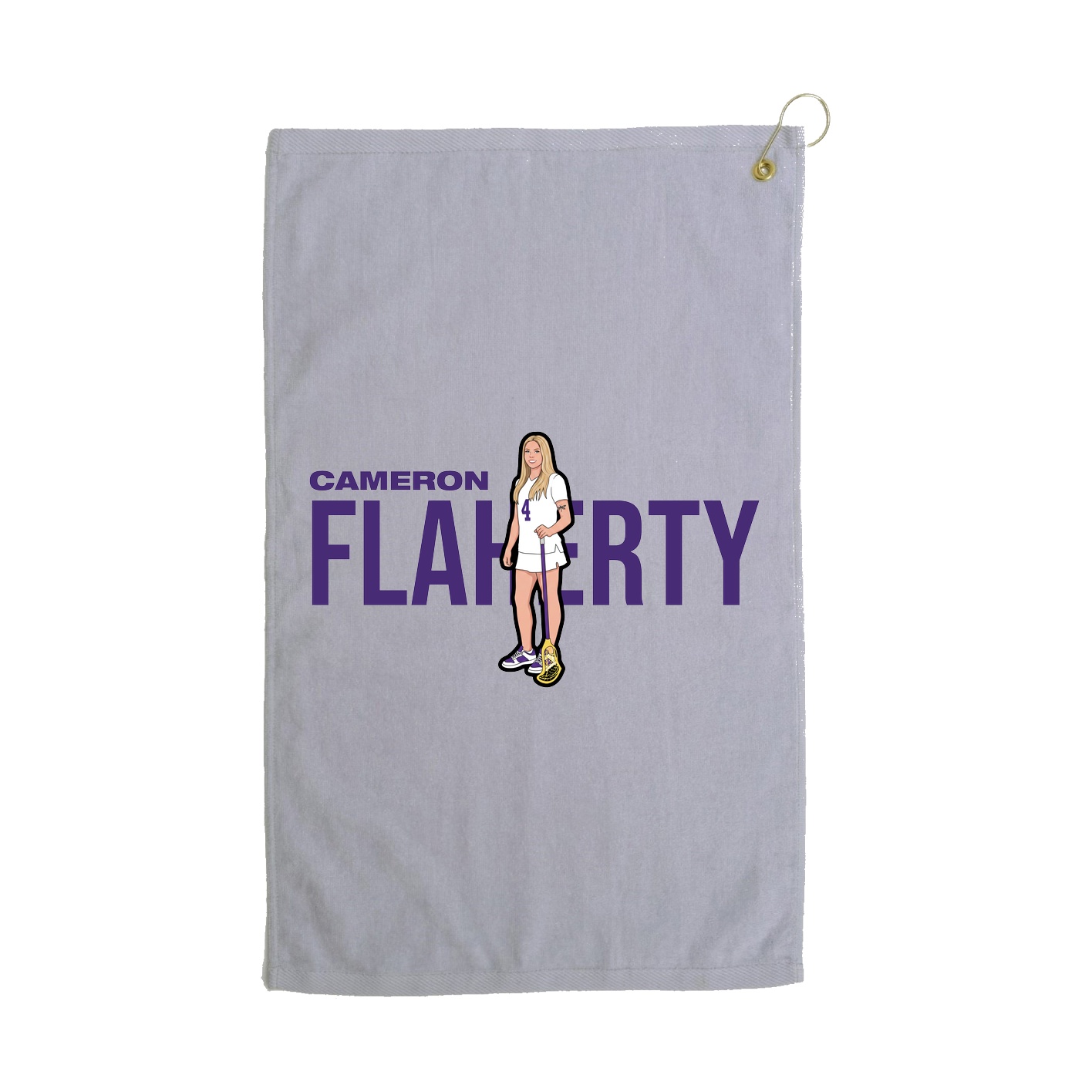 Golf Towel — Player Name in Grey