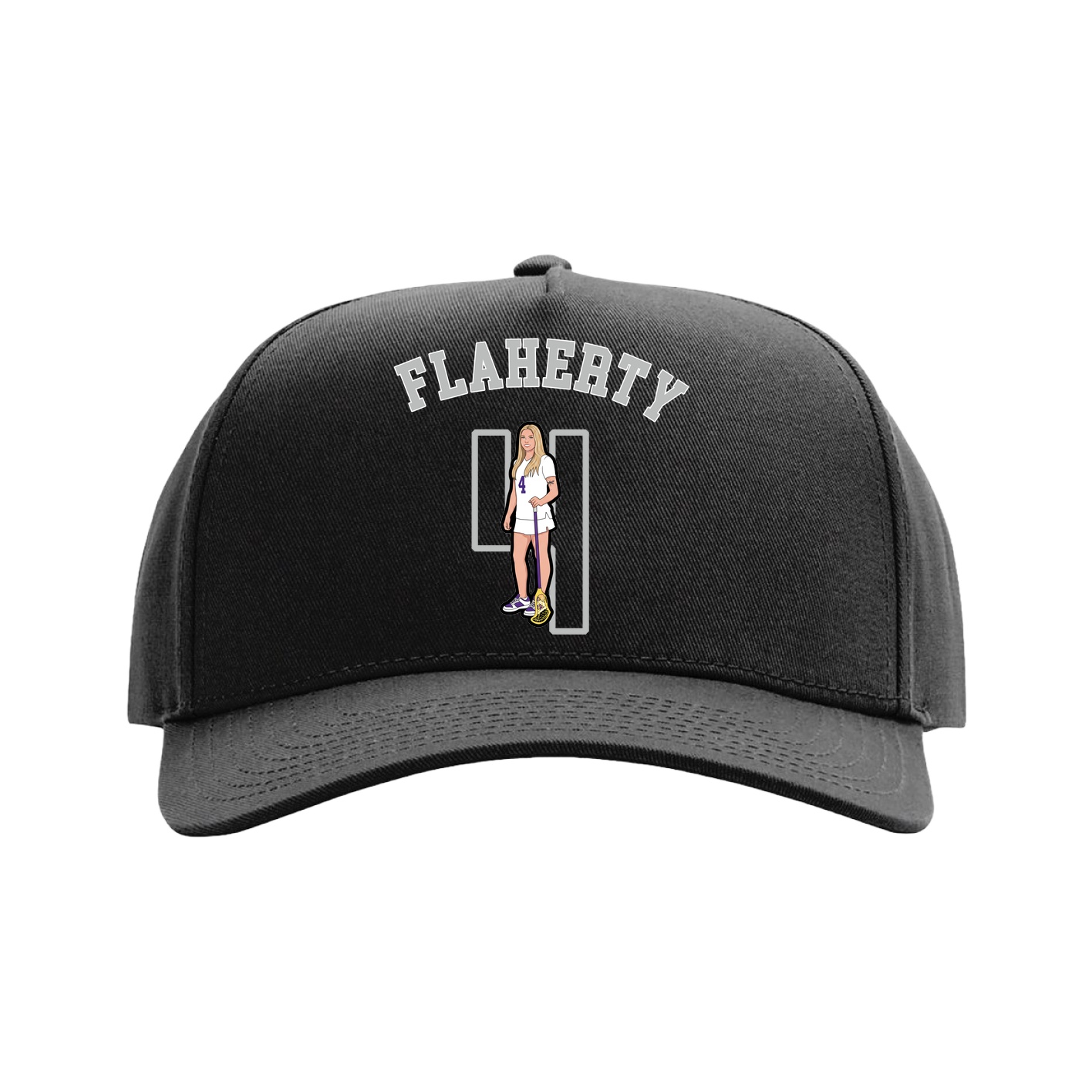 Full Fabric Five-Panel Champ Cap — Shirsey Arch in Black