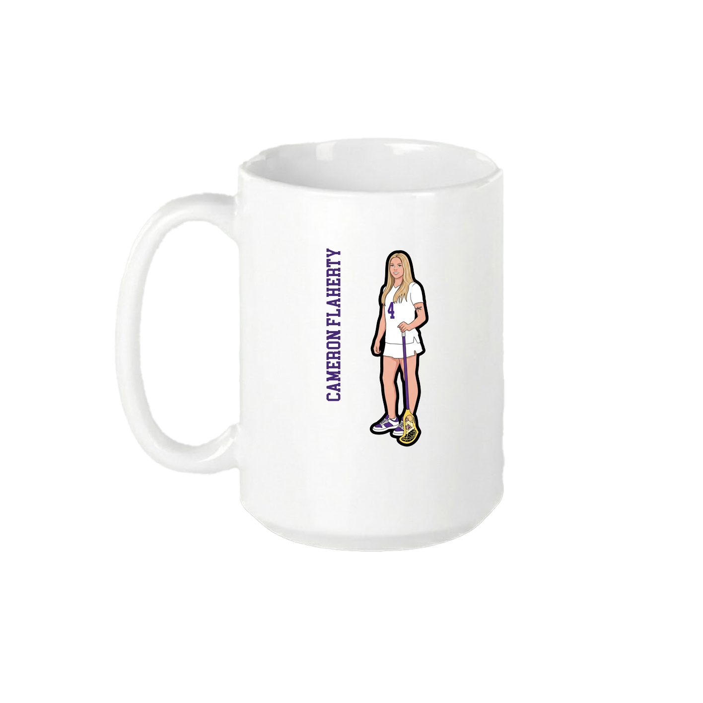 15oz Coffee Mug — Name Vertical in White