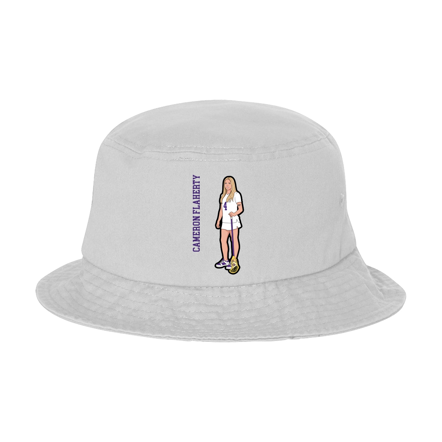 Bucket Cap — Name Vertical in White
