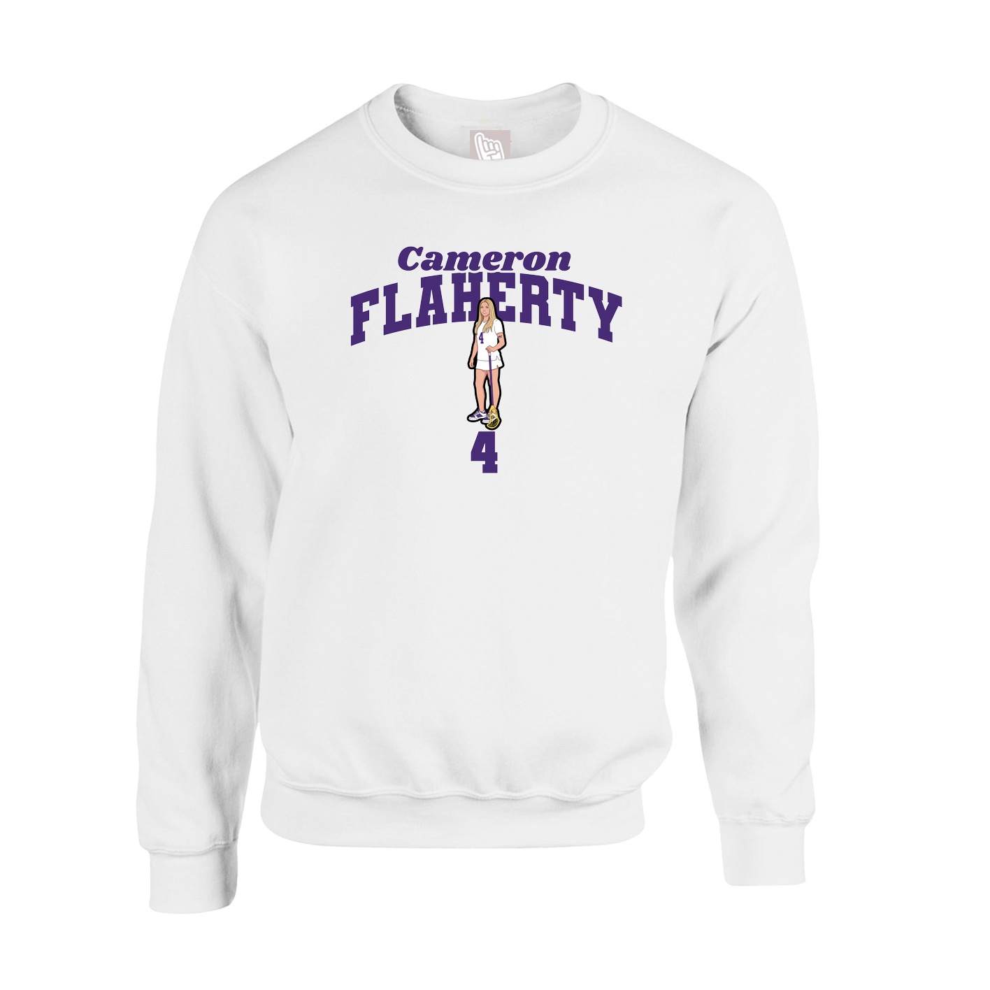 Fleece Crew — Signature Arch in White