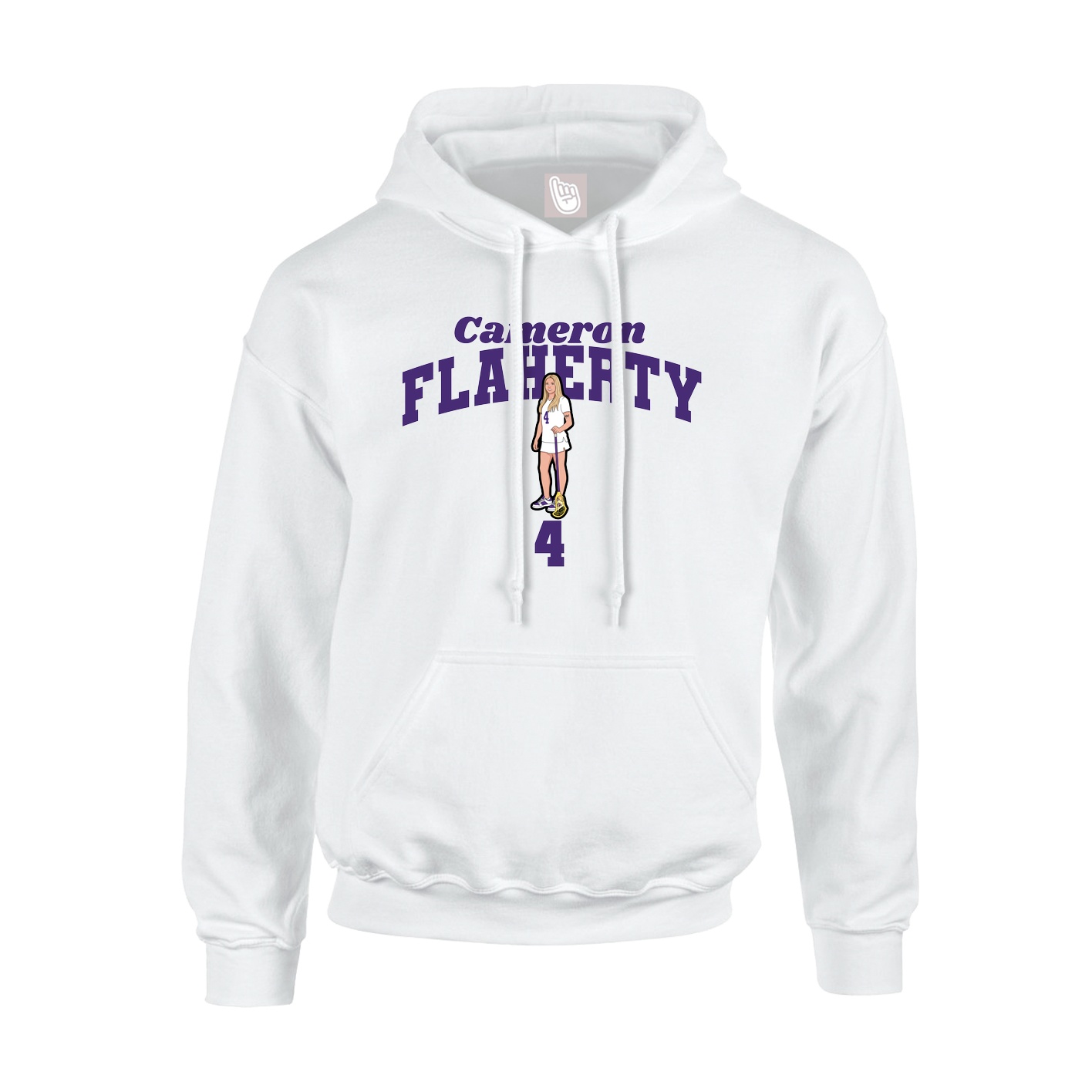 Youth Hoodie — Signature Arch in White