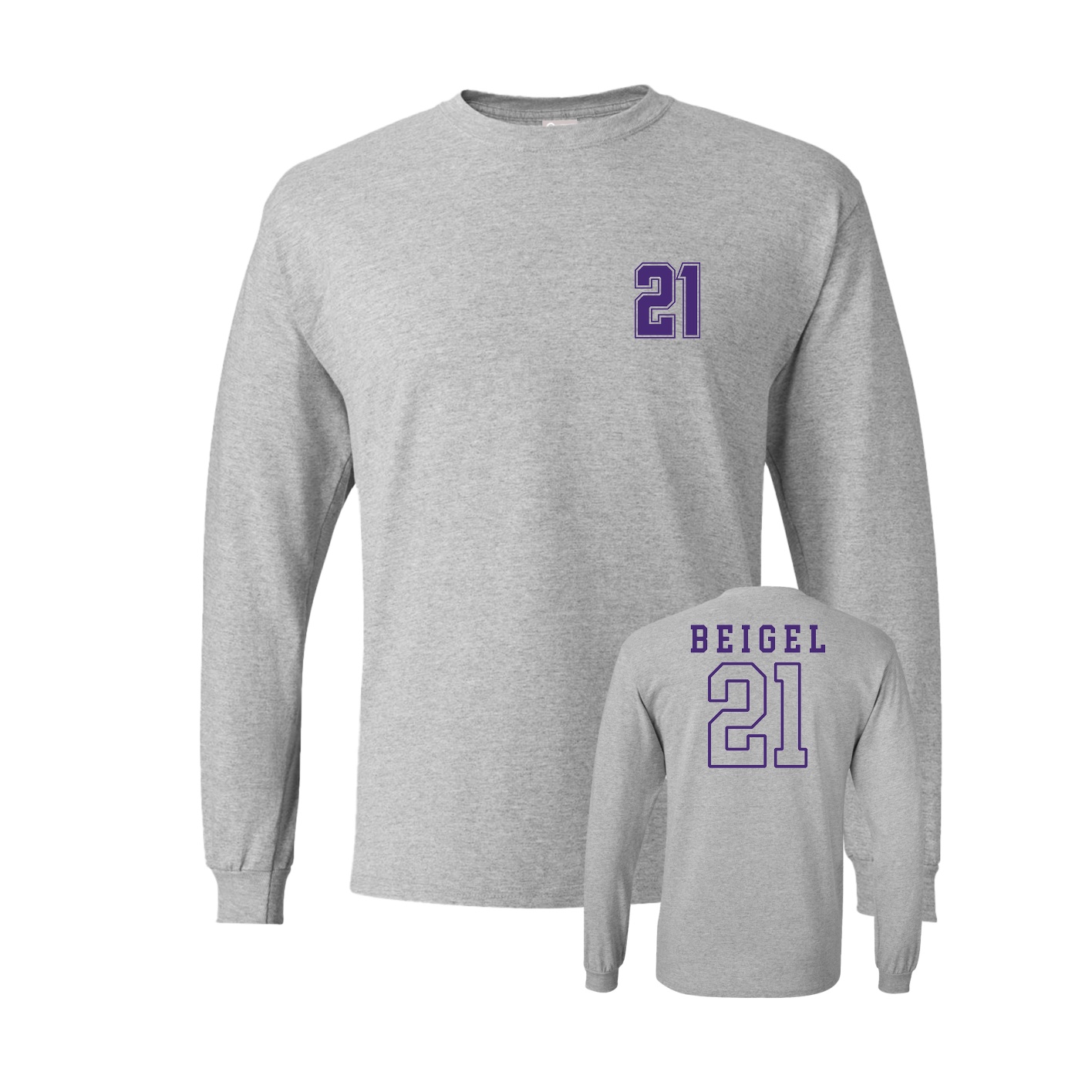 Long Sleeve Tee — Chest Back in Grey