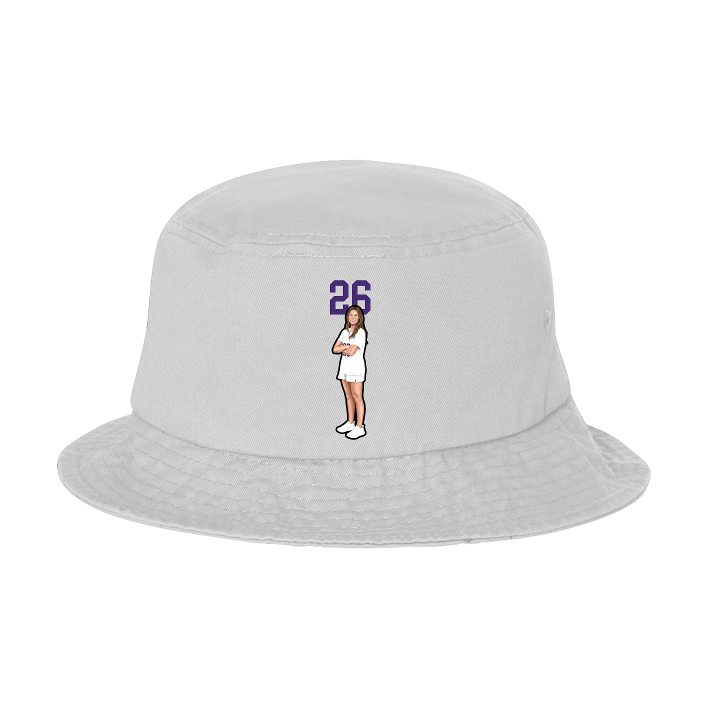 Bucket Cap — Number Top in White