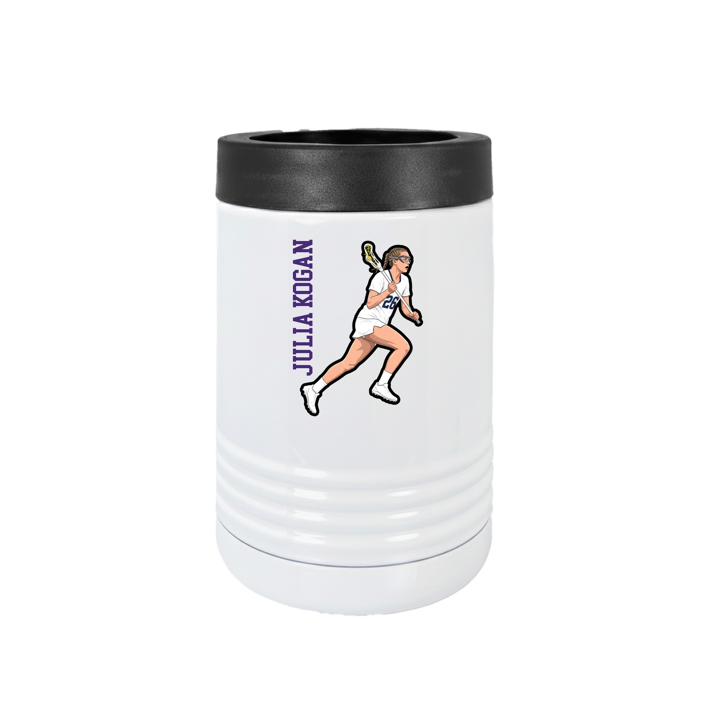 Beverage Holder — Name Vertical in White