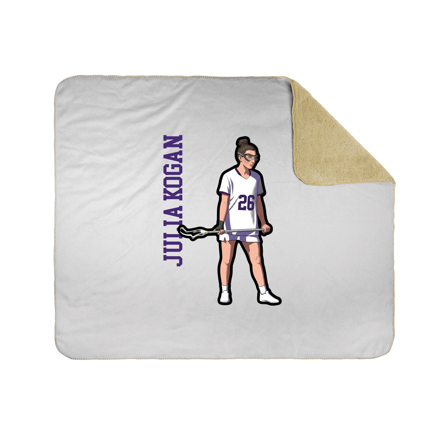 Throw Blanket — Name Vertical in White