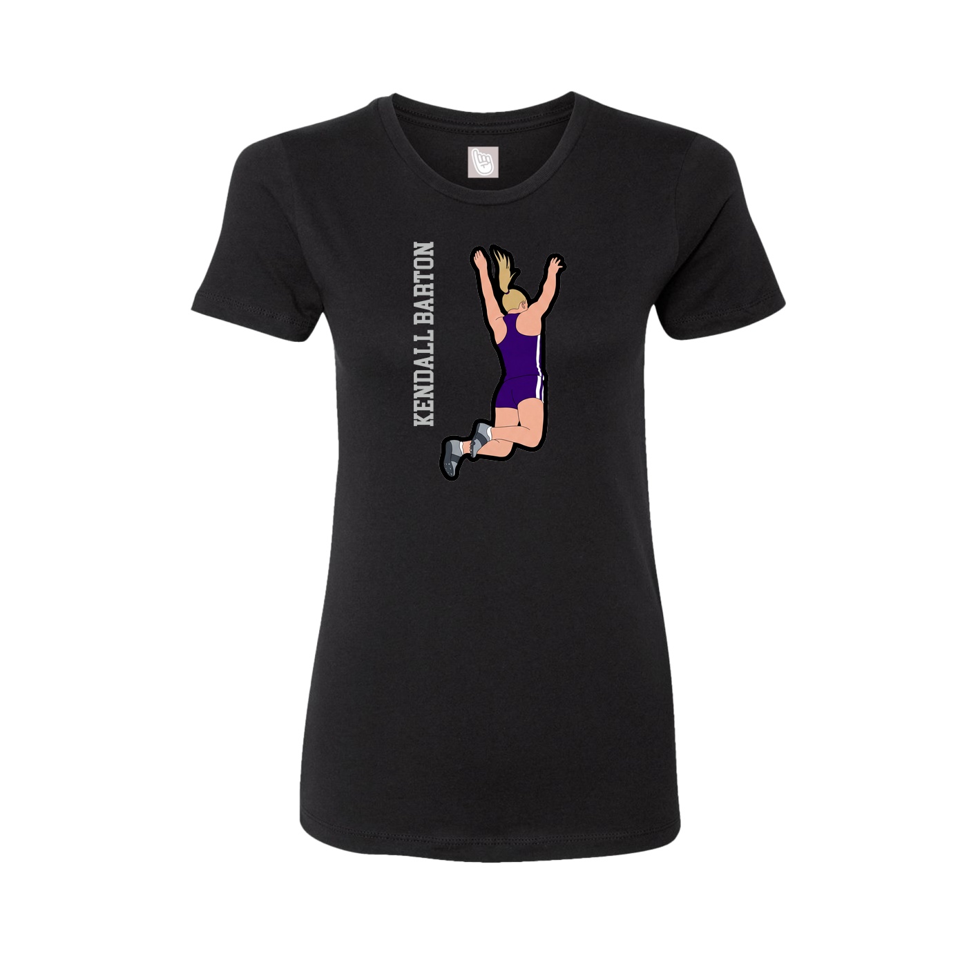 Womens Tee — Name Vertical in Black