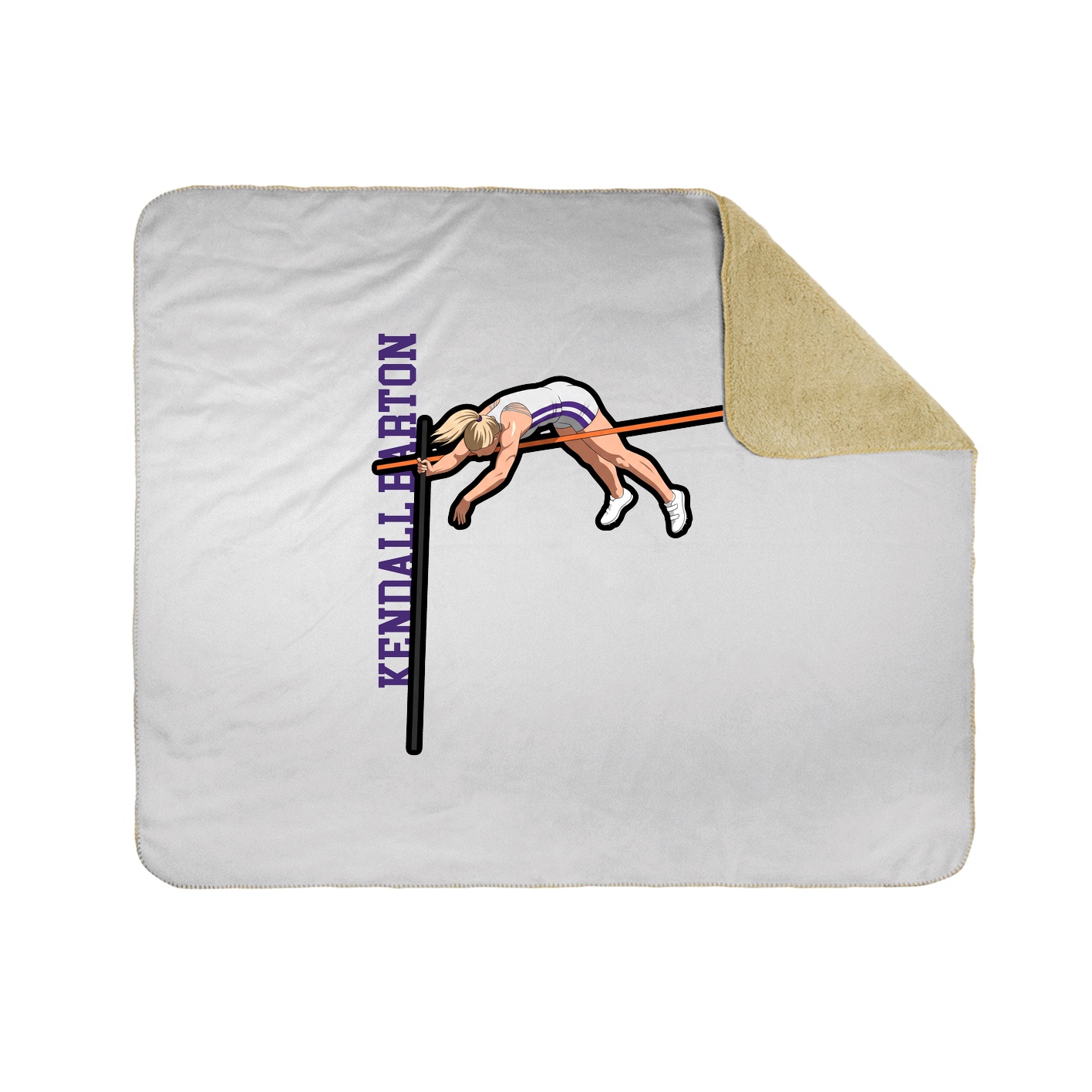 Throw Blanket — Name Vertical in White
