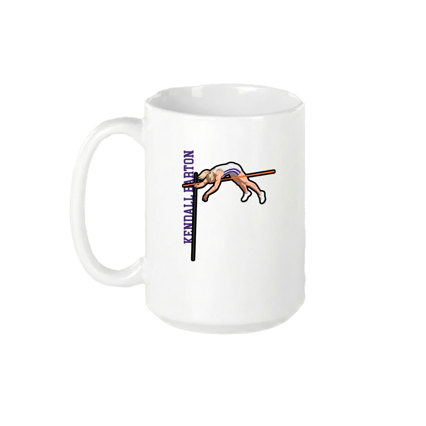 15oz Coffee Mug — Name Vertical in White