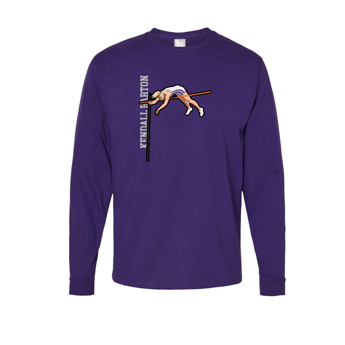 Long Sleeve Tee — Name Vertical in Purple
