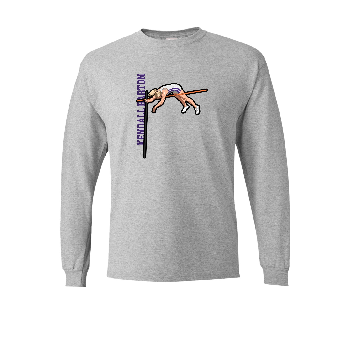 Long Sleeve Tee — Name Vertical in Grey