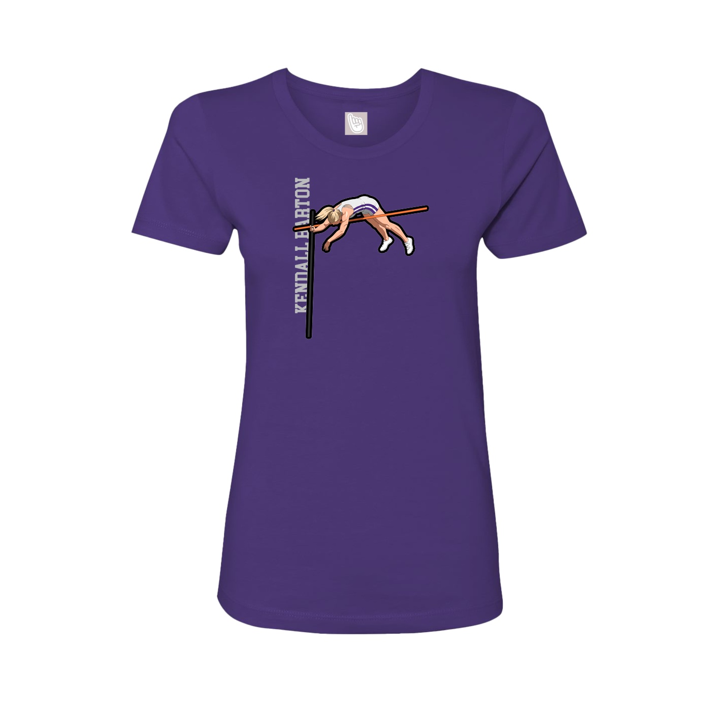 Womens Tee — Name Vertical in Purple