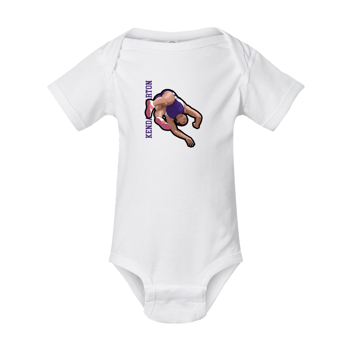 Baby Onesie — Name Vertical in White