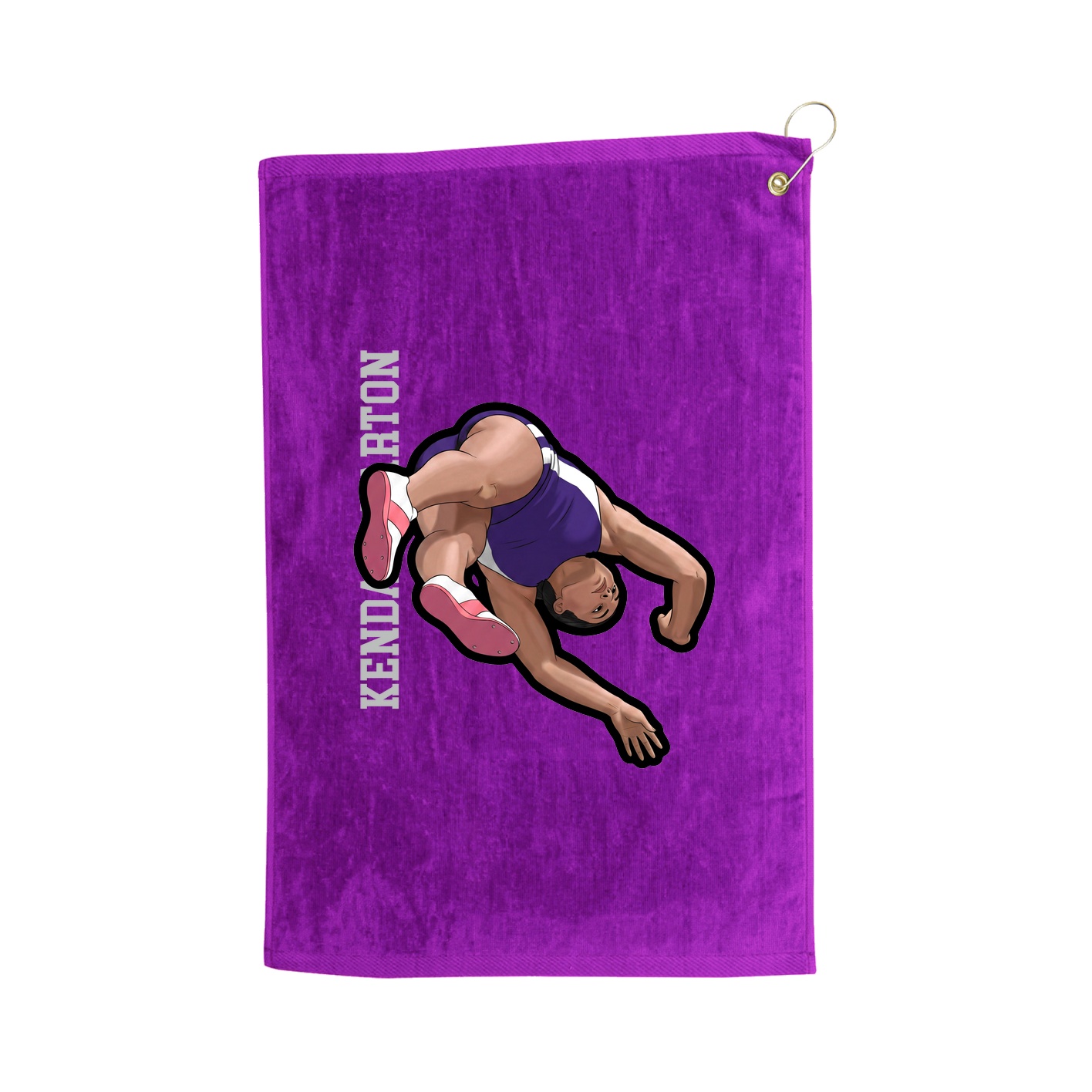 Golf Towel — Name Vertical in Purple