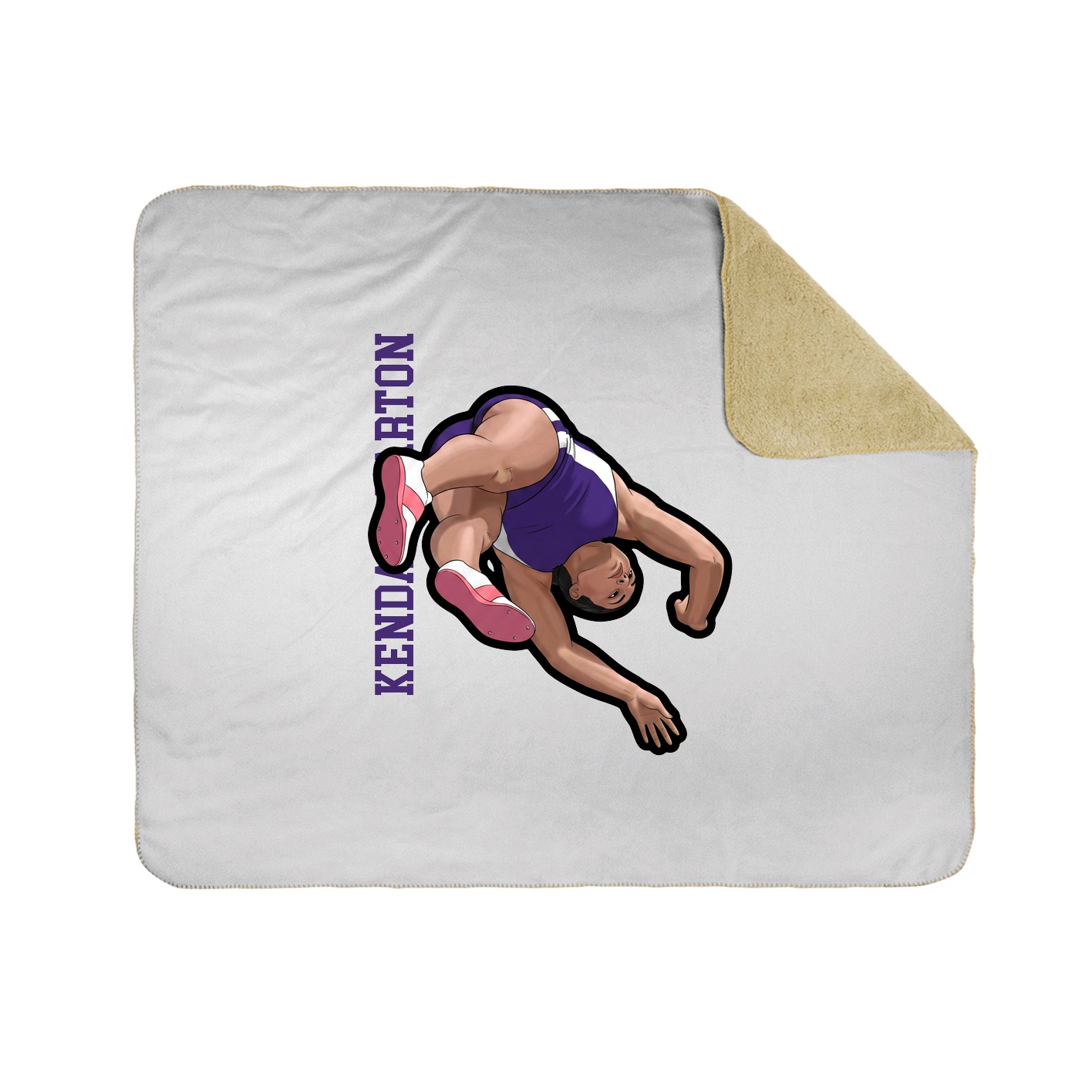 Throw Blanket — Name Vertical in White
