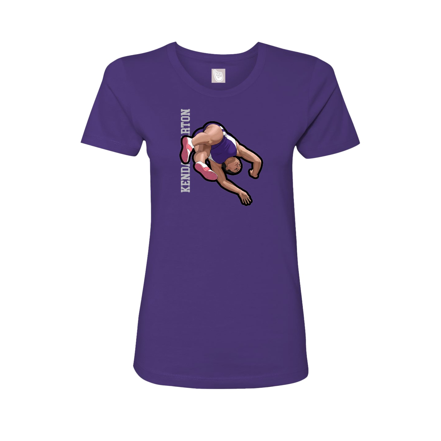 Womens Tee — Name Vertical in Purple