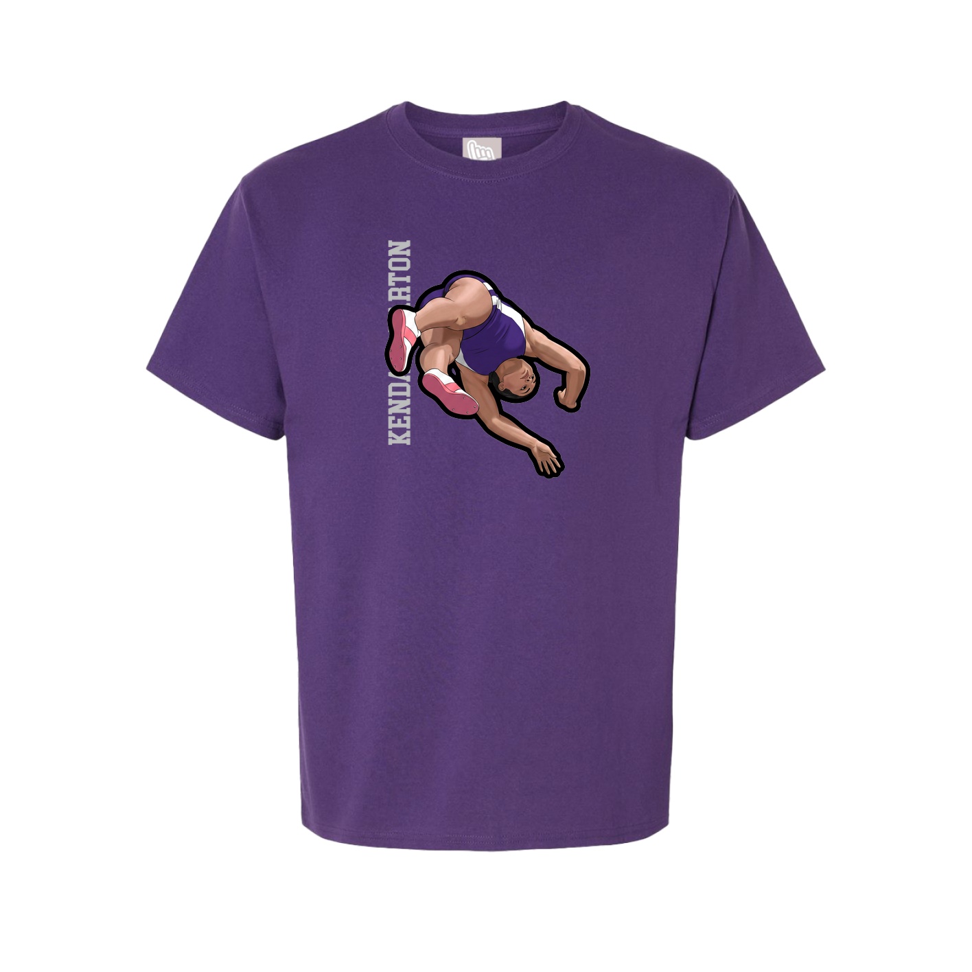 Youth Tee — Name Vertical in Purple