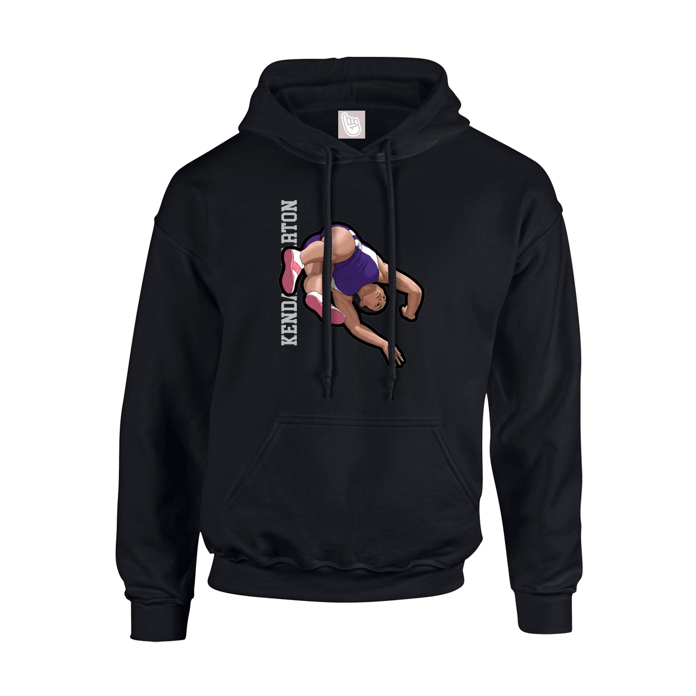 Hoodie — Name Vertical in Black