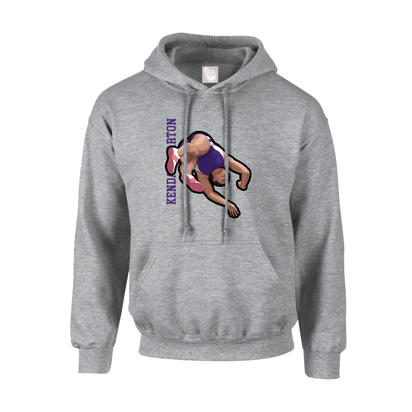 Youth Hoodie — Name Vertical in Grey