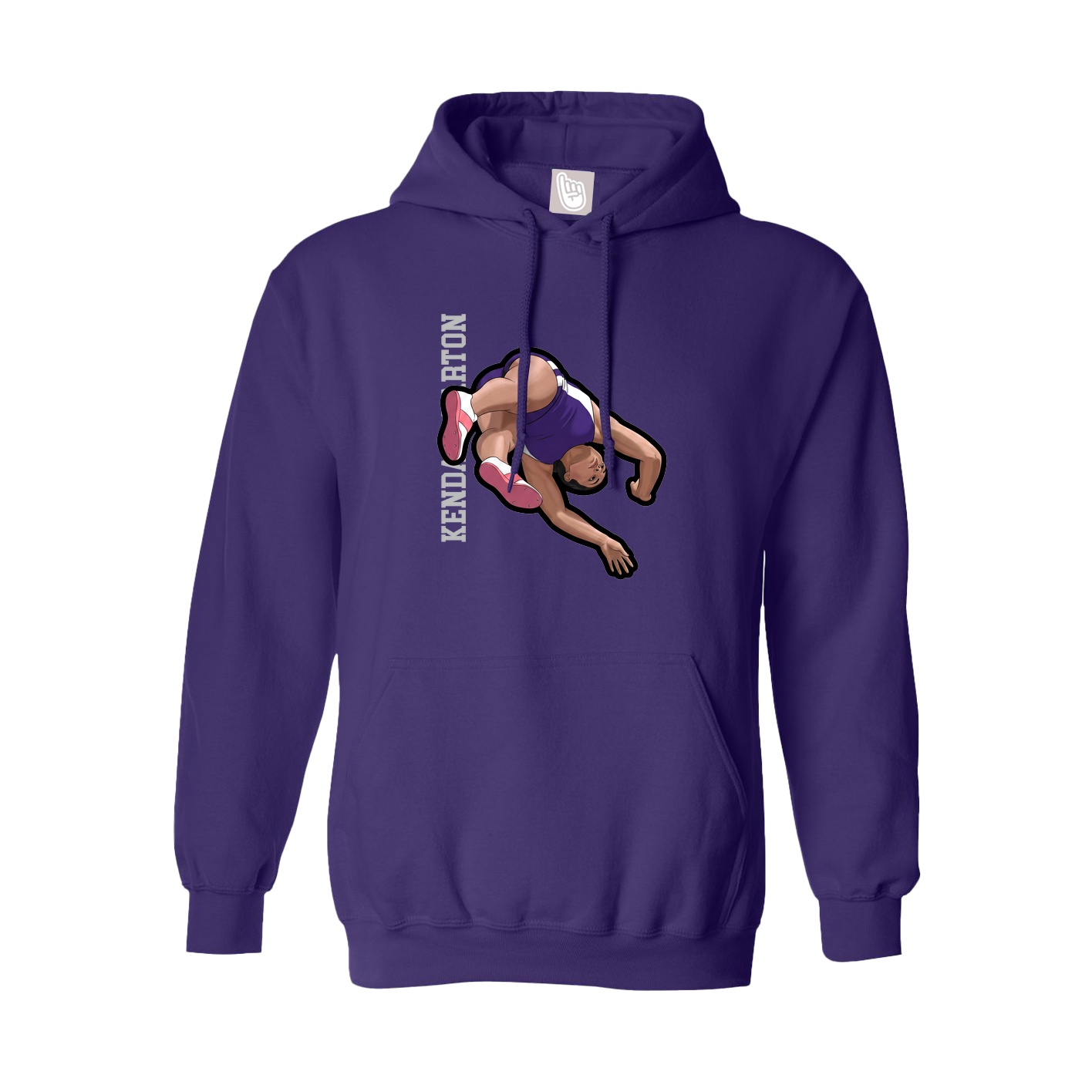 Youth Hoodie — Name Vertical in Purple
