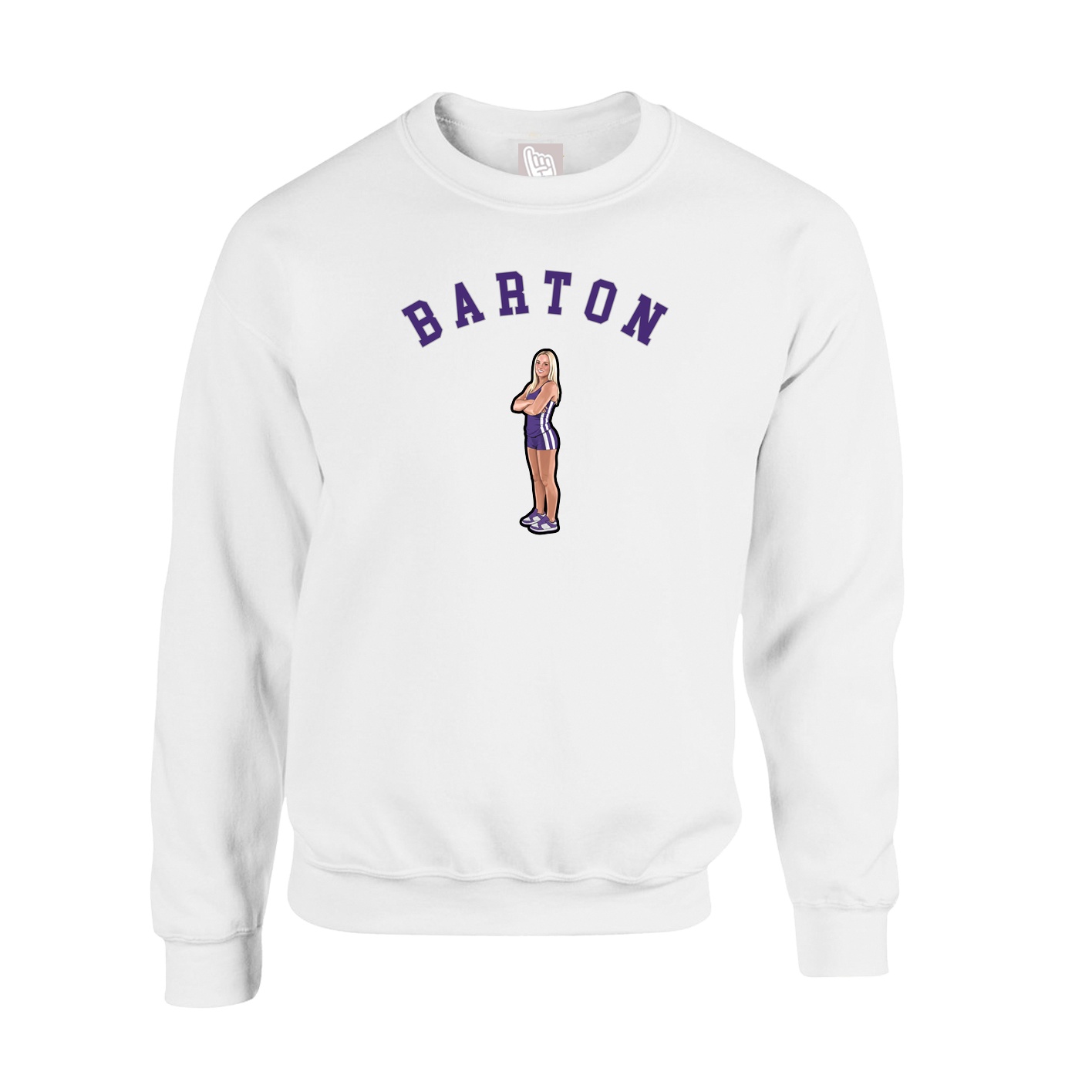 Fleece Crew — Shirsey Arch in White