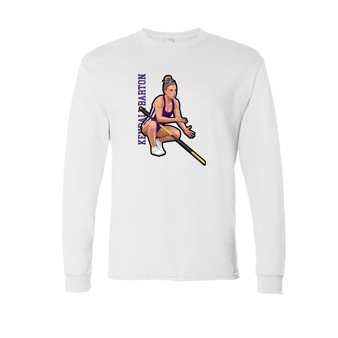 Long Sleeve Tee — Name Vertical in White