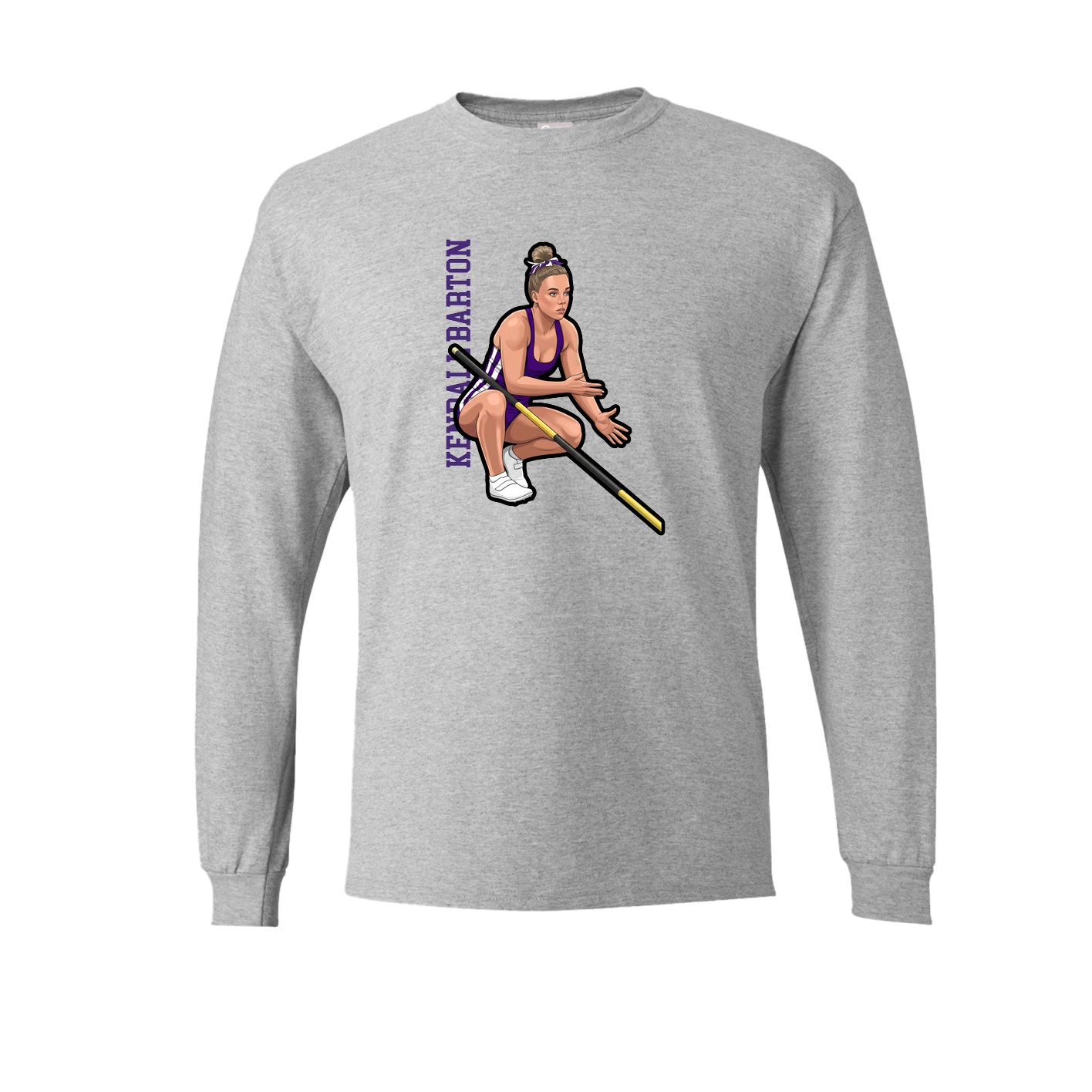 Long Sleeve Tee — Name Vertical in Grey
