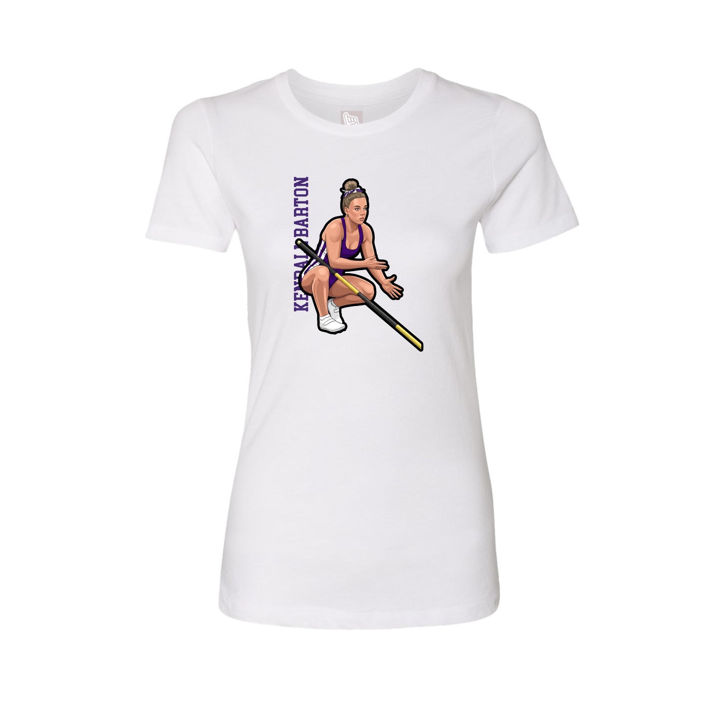 Womens Tee — Name Vertical in White
