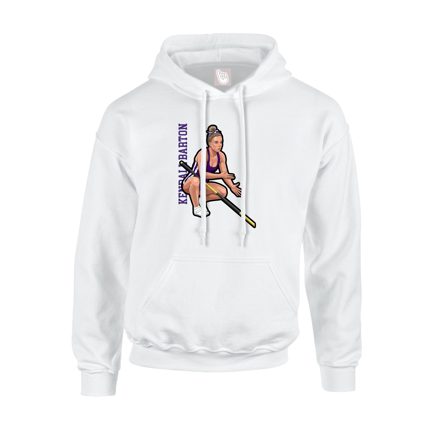 Hoodie — Name Vertical in White
