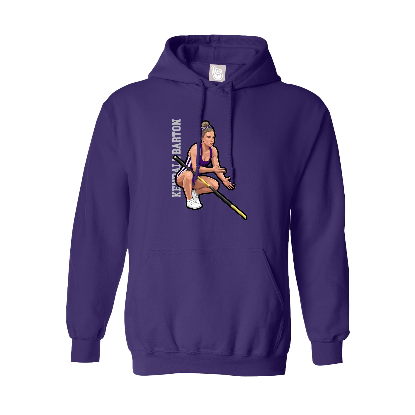 Youth Hoodie — Name Vertical in Purple