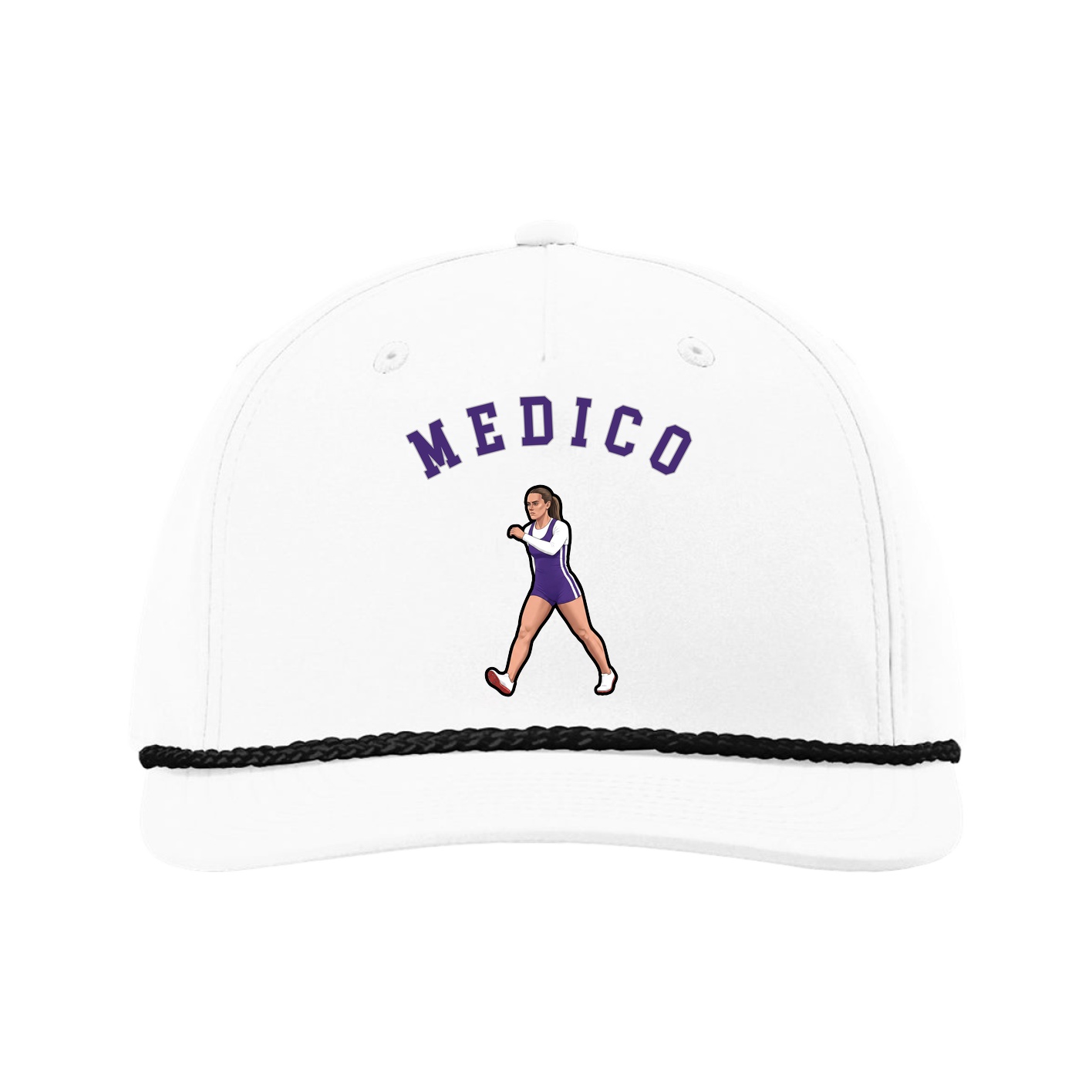 Five-Panel Classic Rope Cap — Shirsey Arch in White
