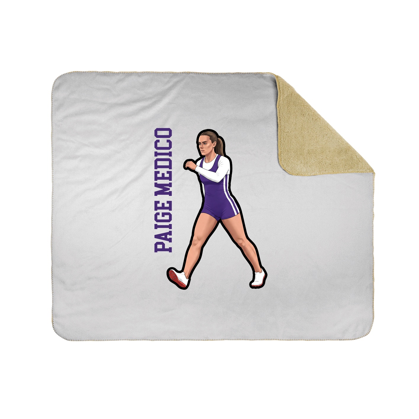 Throw Blanket — Name Vertical in White