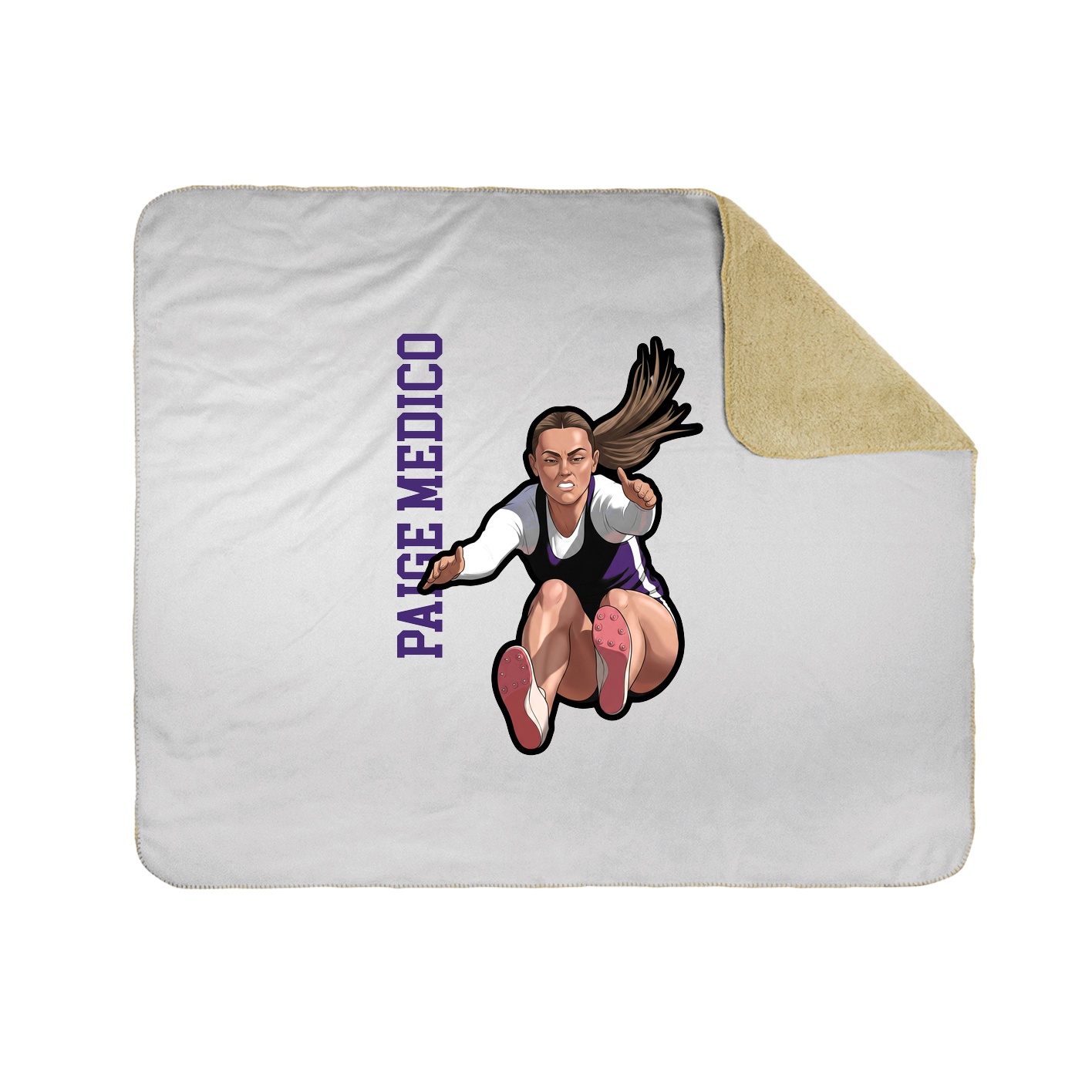 Throw Blanket — Name Vertical in White