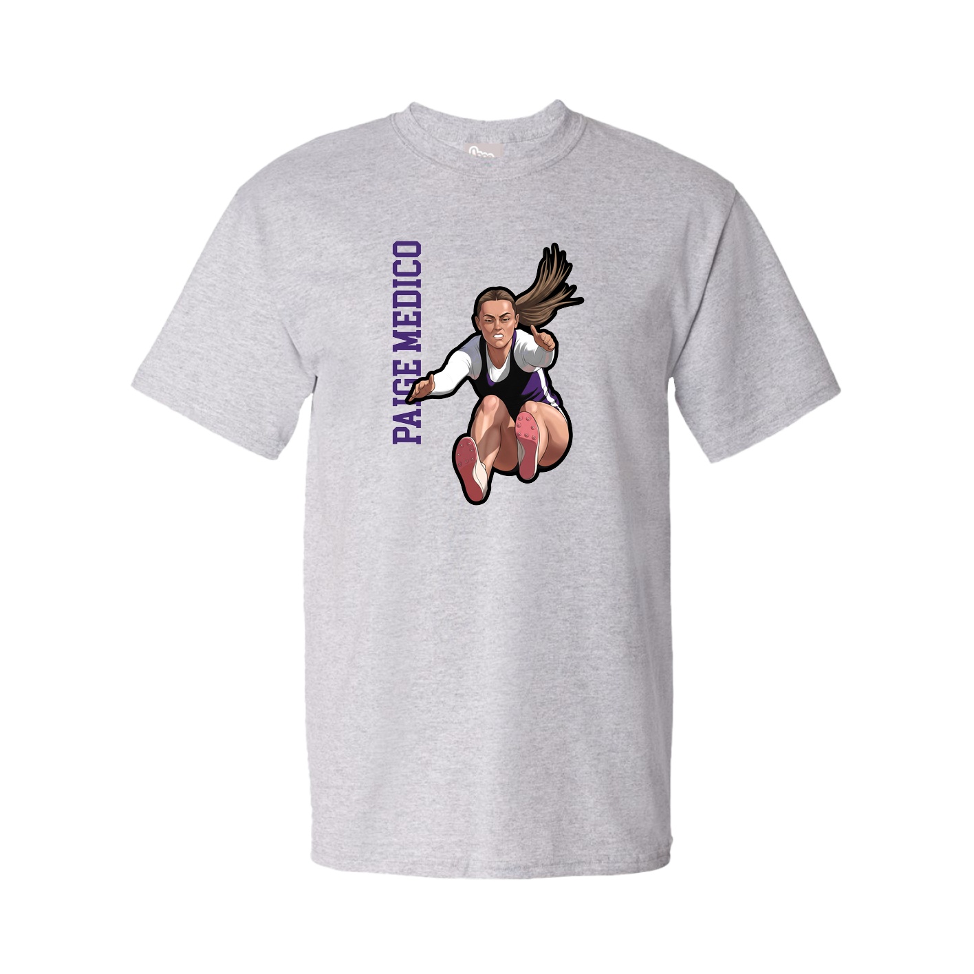 Tee — Name Vertical in Grey