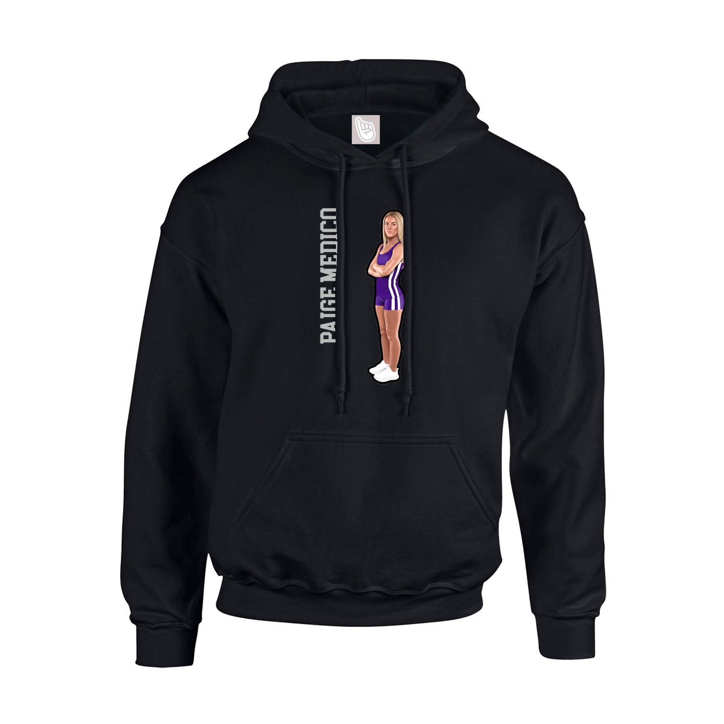 Youth Hoodie — Name Vertical in Black