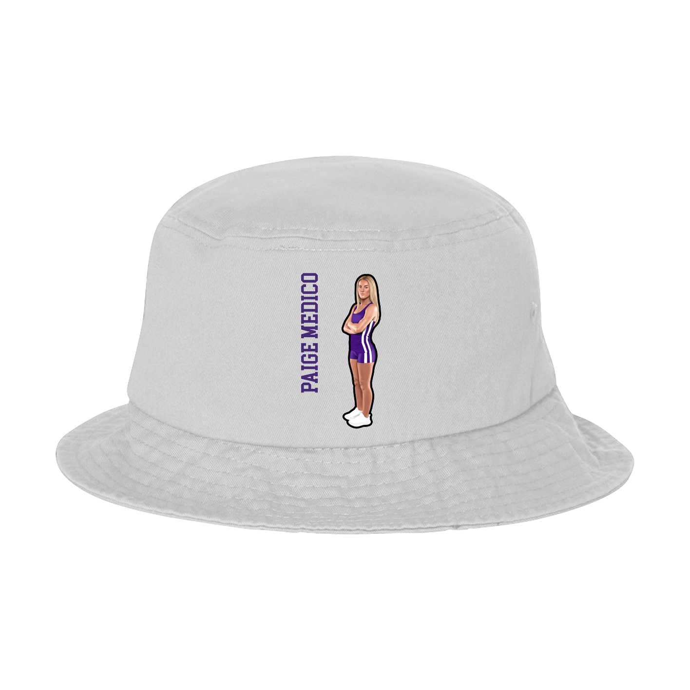 Bucket Cap — Name Vertical in White