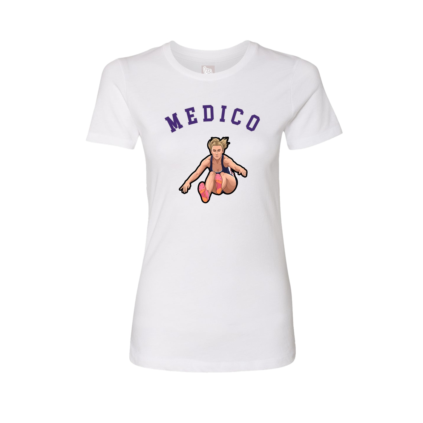 Fitted Women's Tee — Shirsey Arch in White