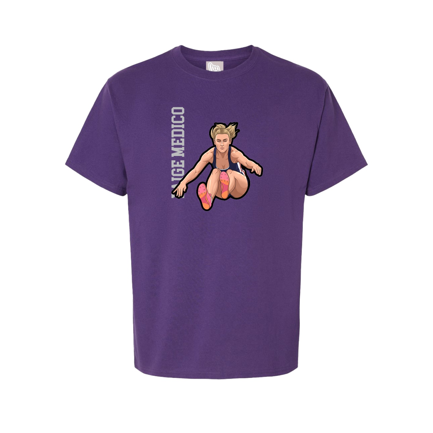 Youth Tee — Name Vertical in Purple