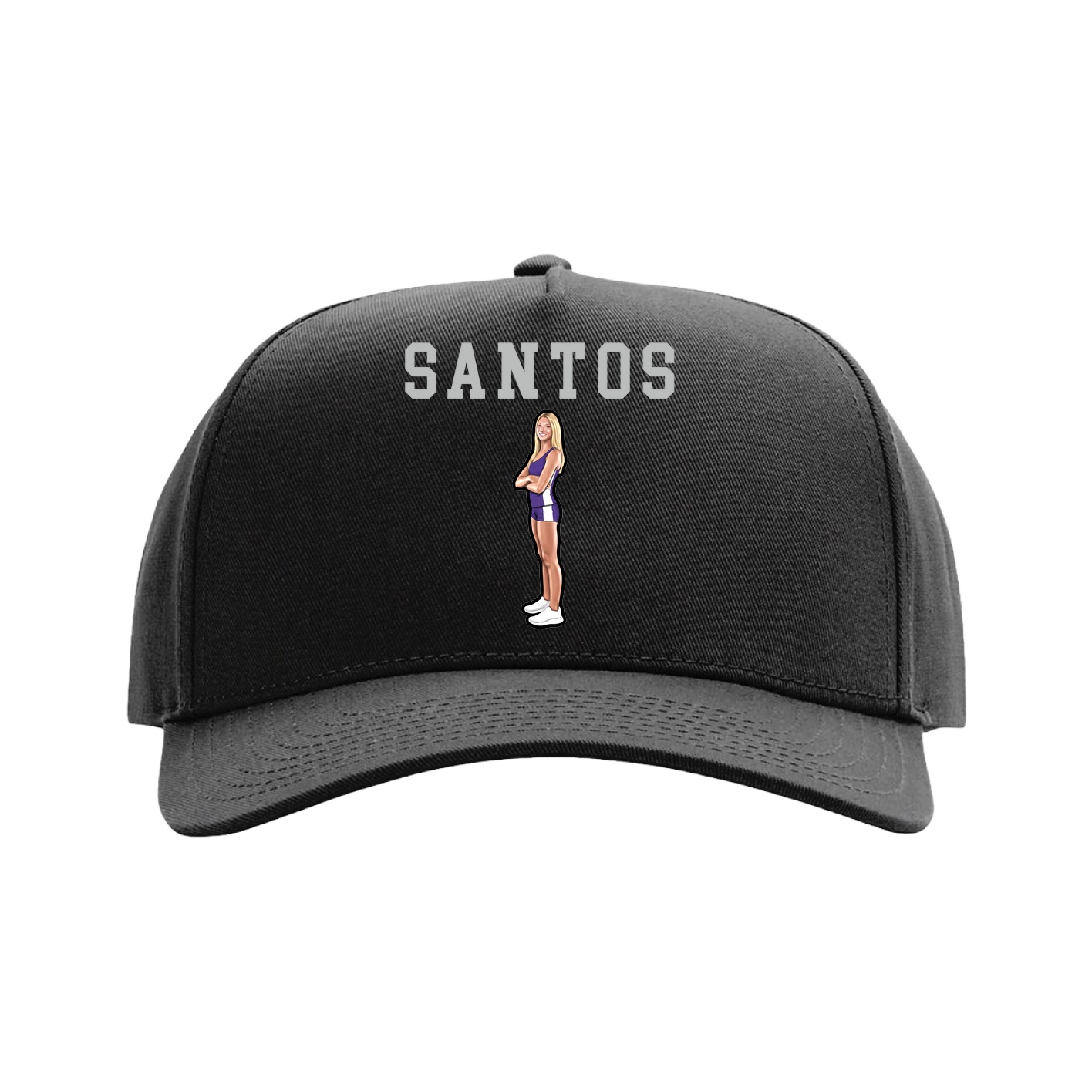 Full Fabric Five-Panel Champ Cap — Shirsey in Black