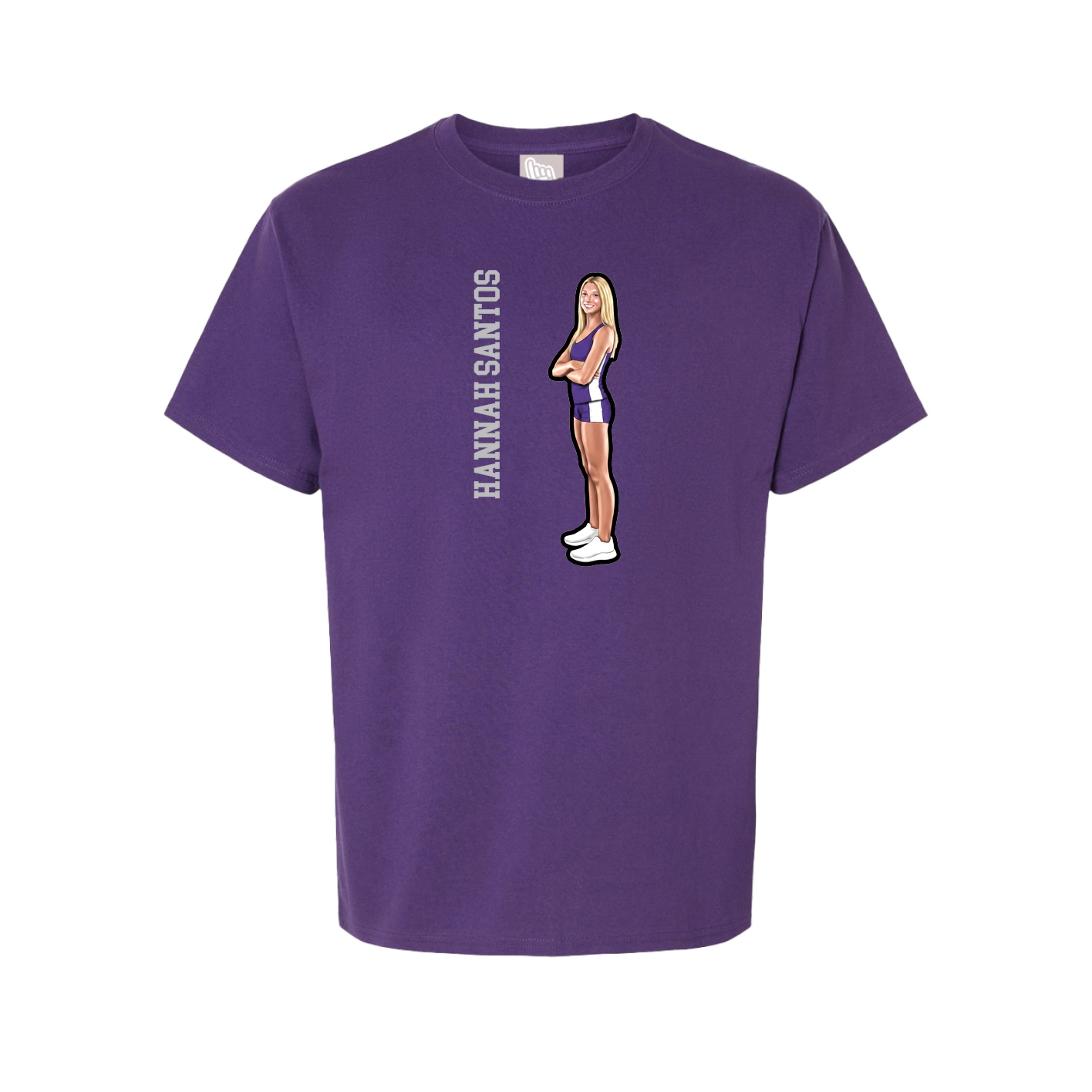 Youth Tee — Name Vertical in Purple
