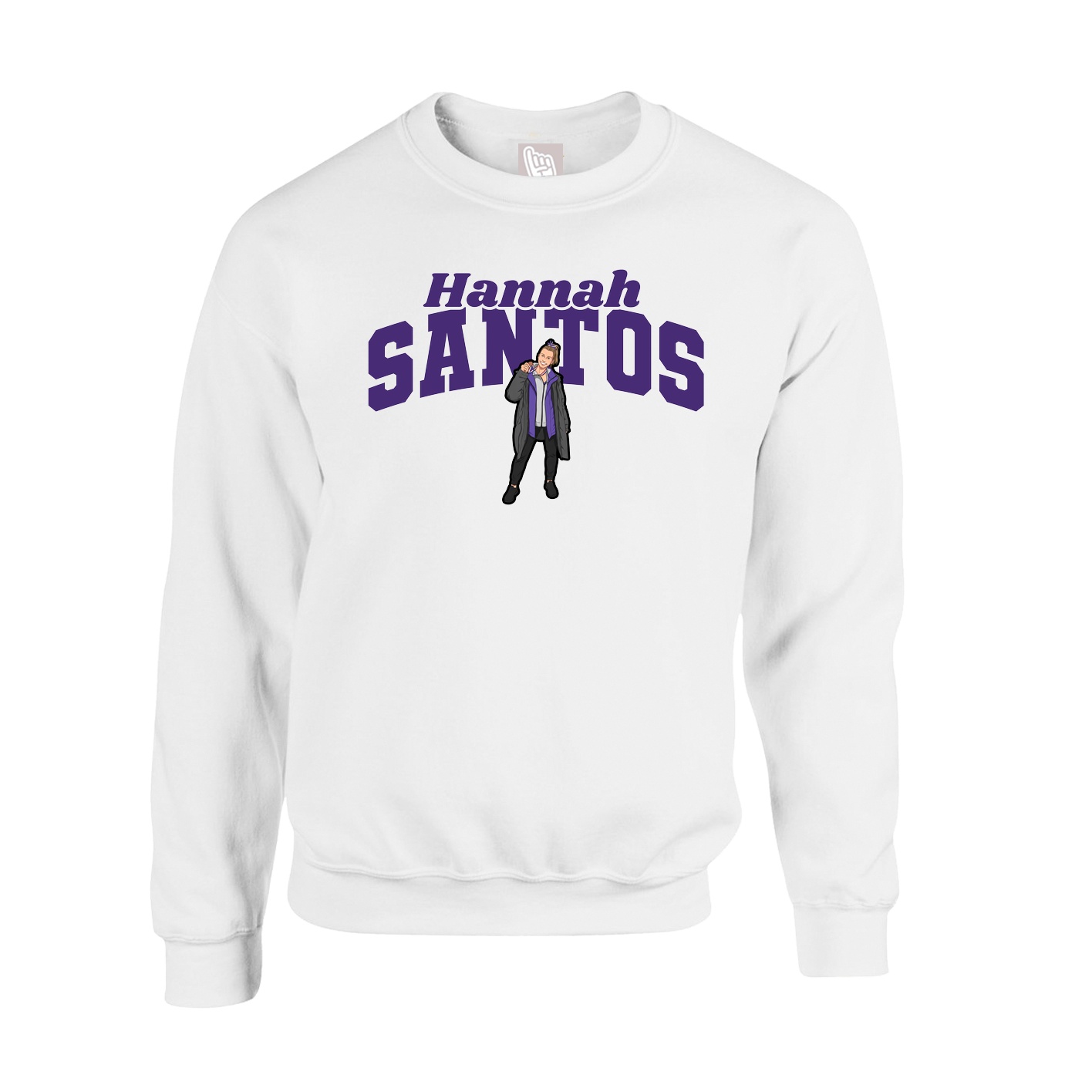 Fleece Crew — Signature Arch in White