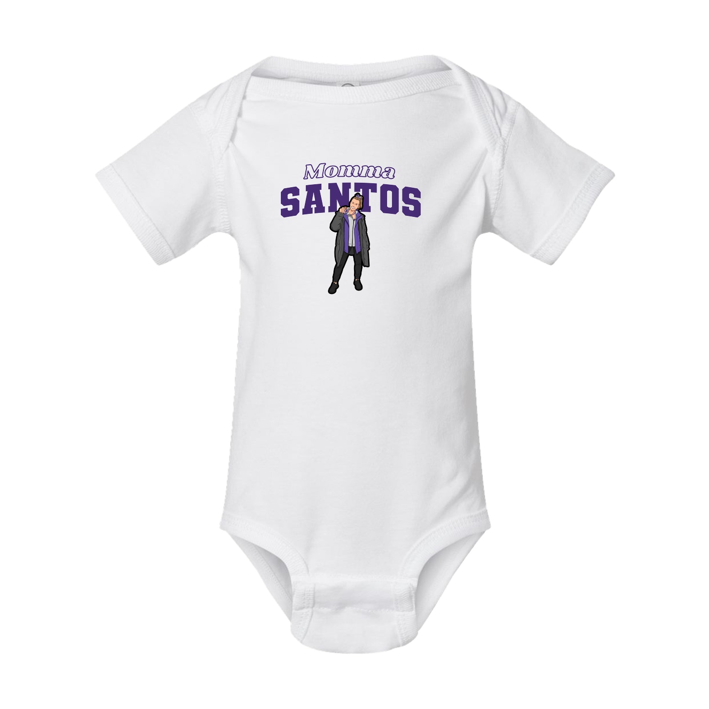 Baby Onesie — Mothers Day Block in White