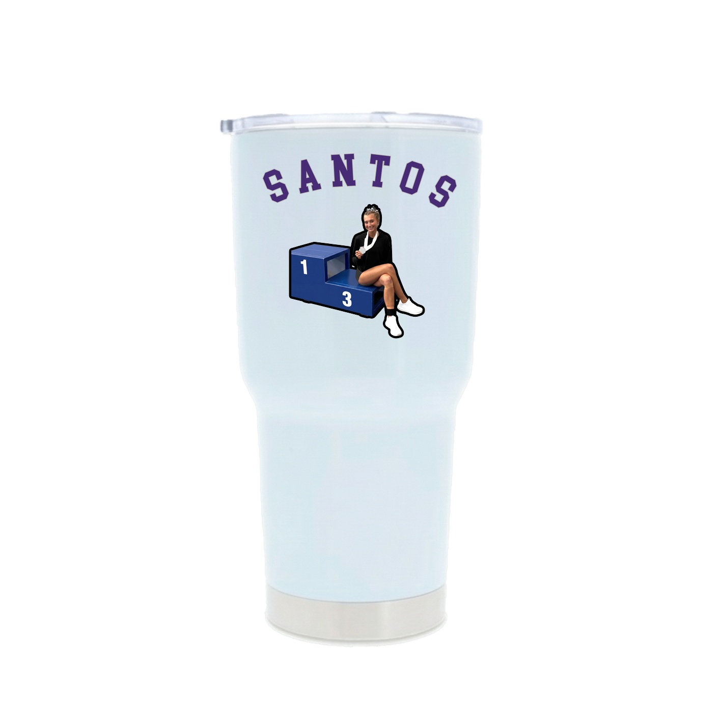 30oz Stainless Steel Tumbler — Shirsey Arch in White