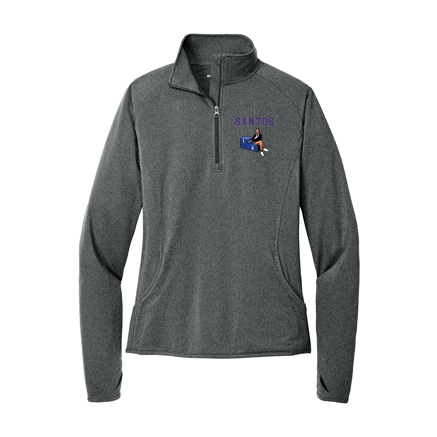 Women's Q-Zip Pullover — Shirsey in Grey