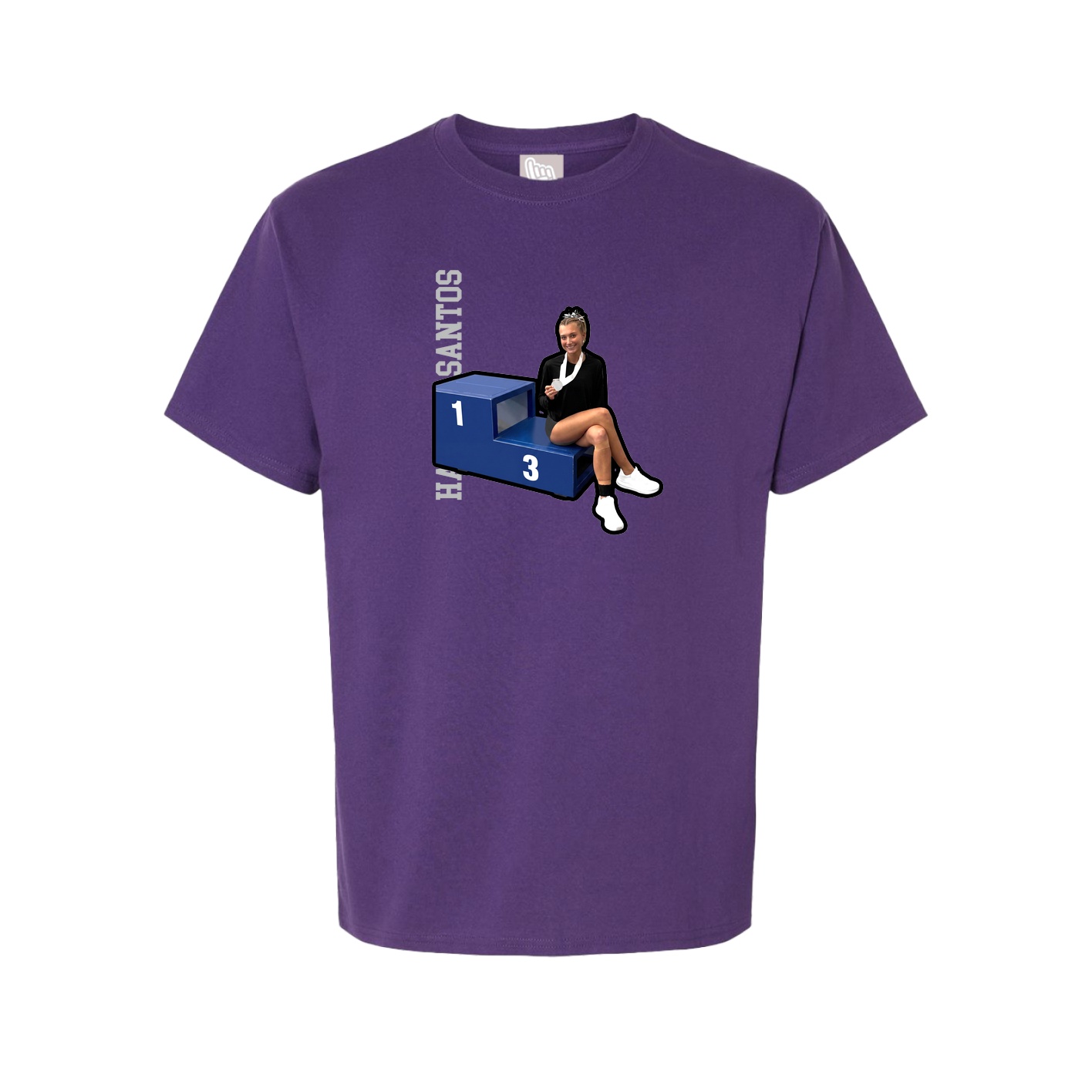 Tee — Name Vertical in Purple