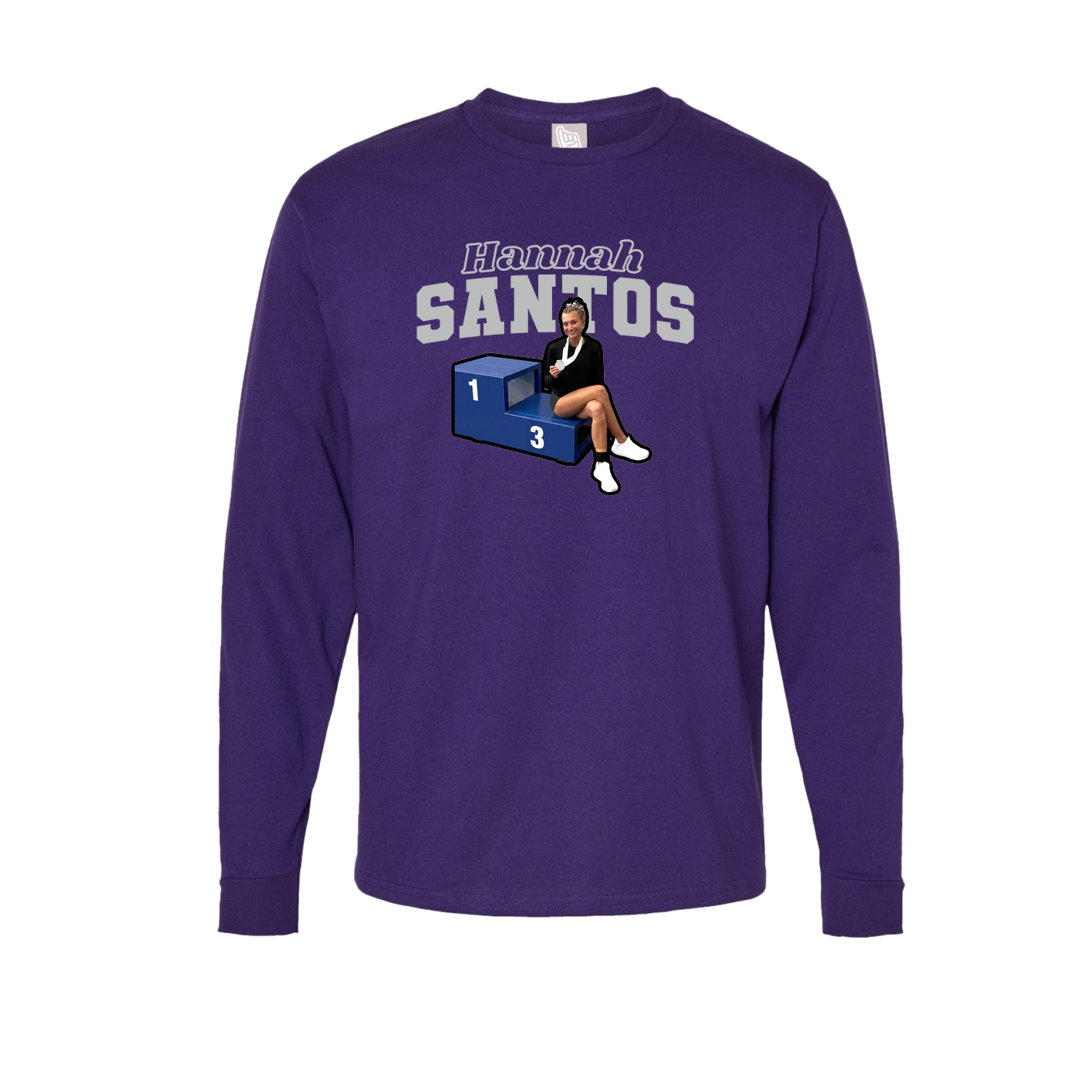 Long Sleeve Tee — Name Arch in Purple